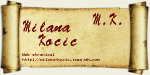 Milana Kočić vizit kartica